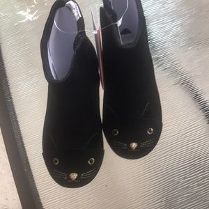 New Gymboree Black Suede Kitty Booties 9